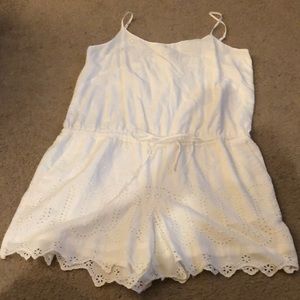White eyelet romper